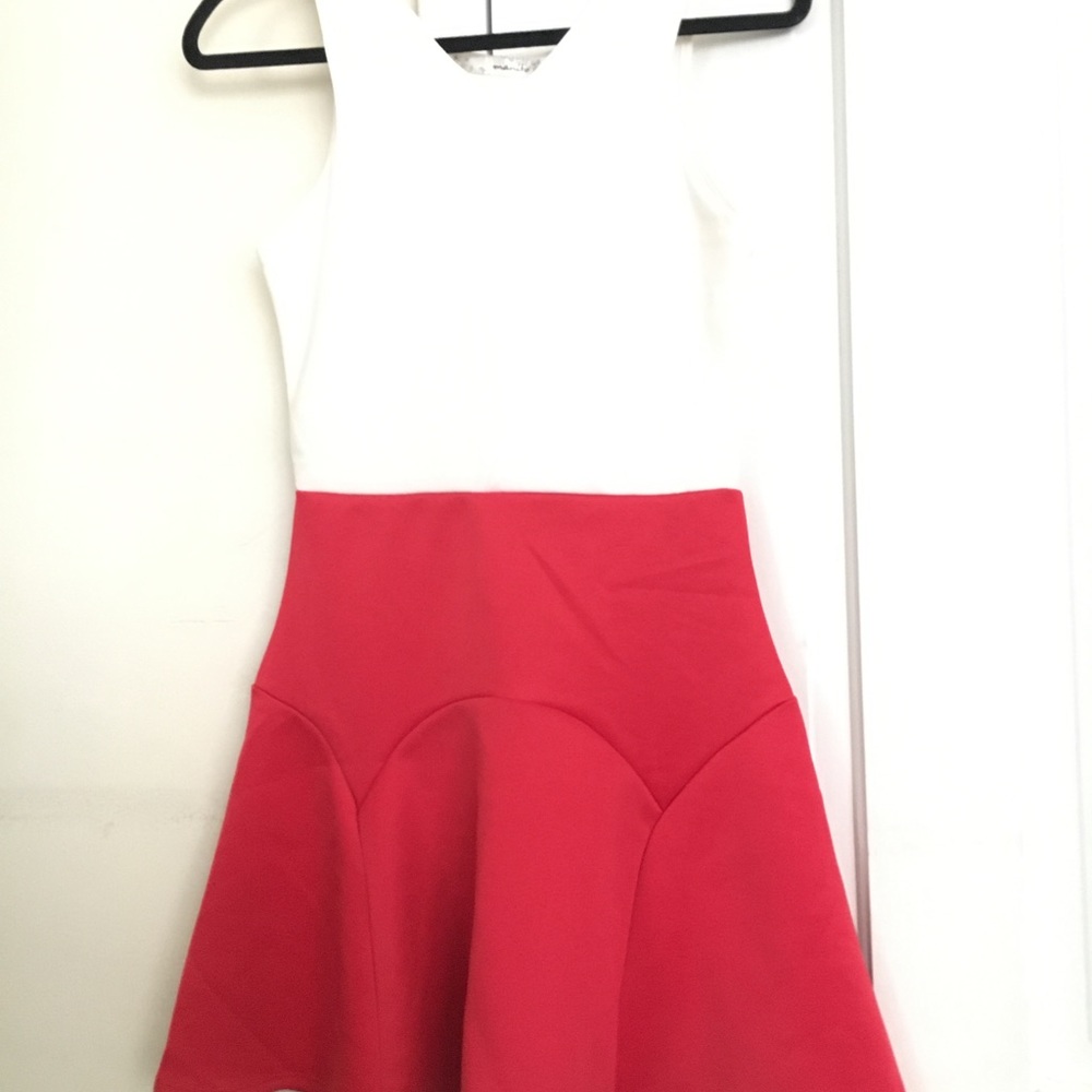 New White & Red Dress Sleeveless